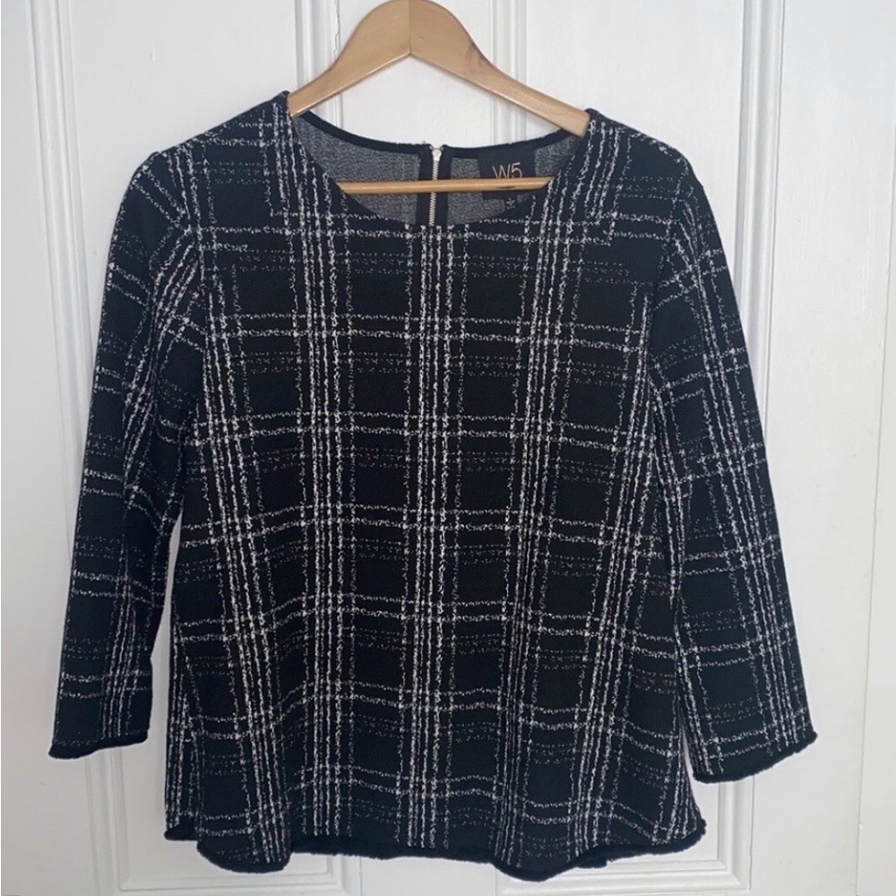 Anthropologie W5 Windowpane Plaid Blouse